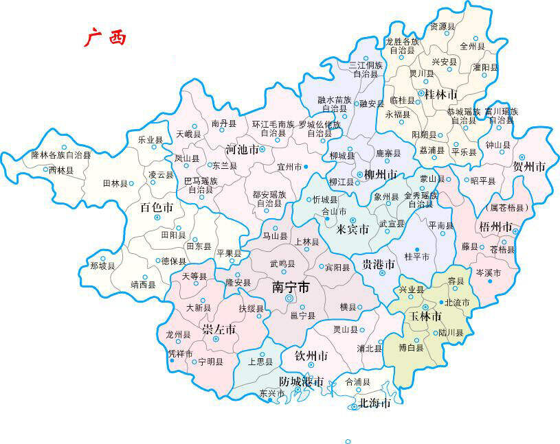 廣西地圖詳細解析，廣西地圖全面詳解